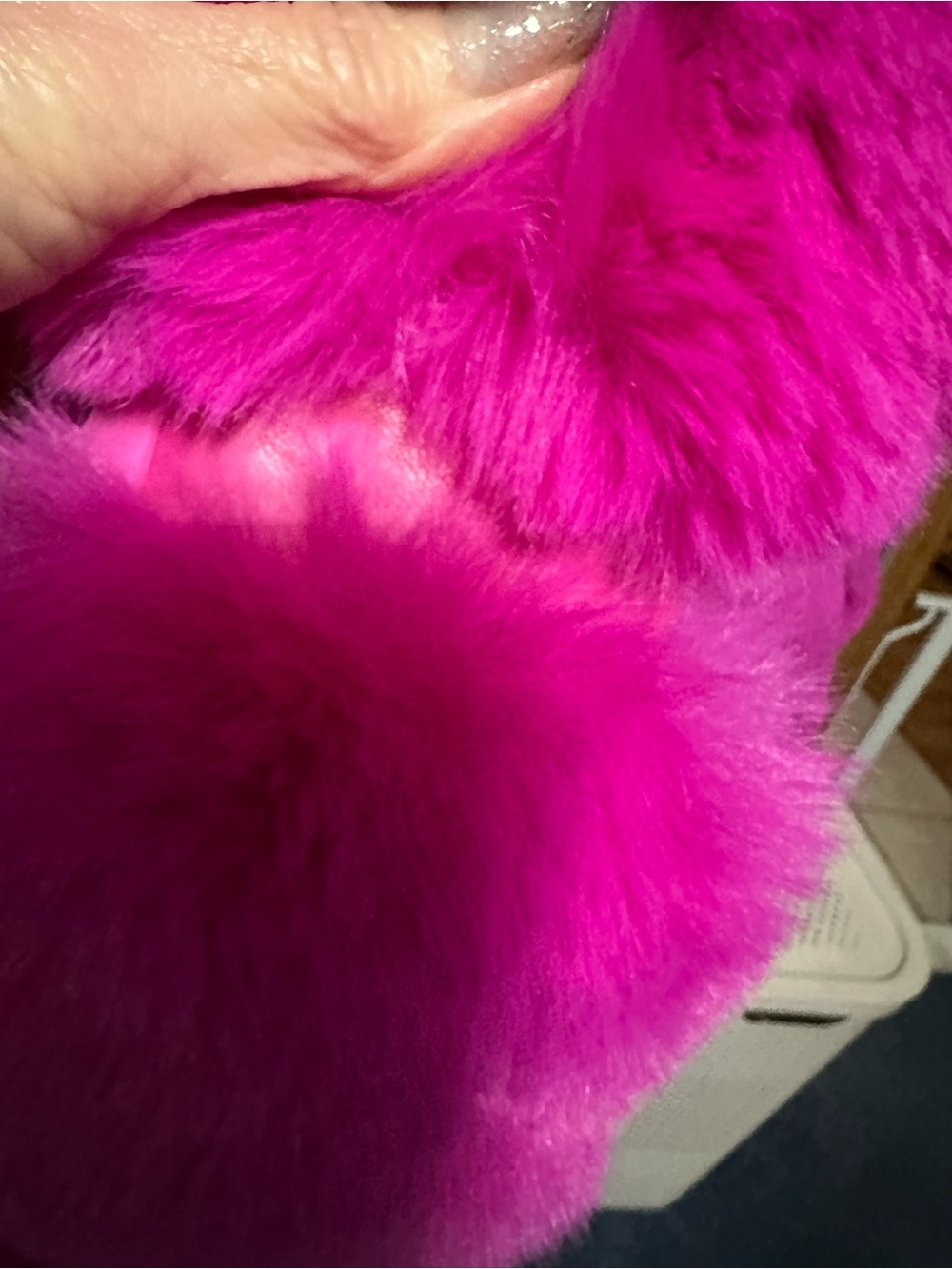 AKIRA Bold Fuchsia faux fur Knit Cardigan with Plush Trim - Picture 2 of 13
